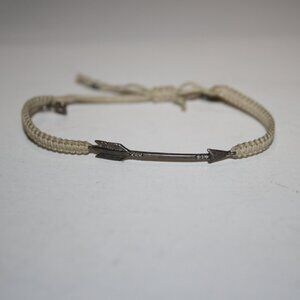 Beautiful tan cord and silver arrow bracelet adjustable